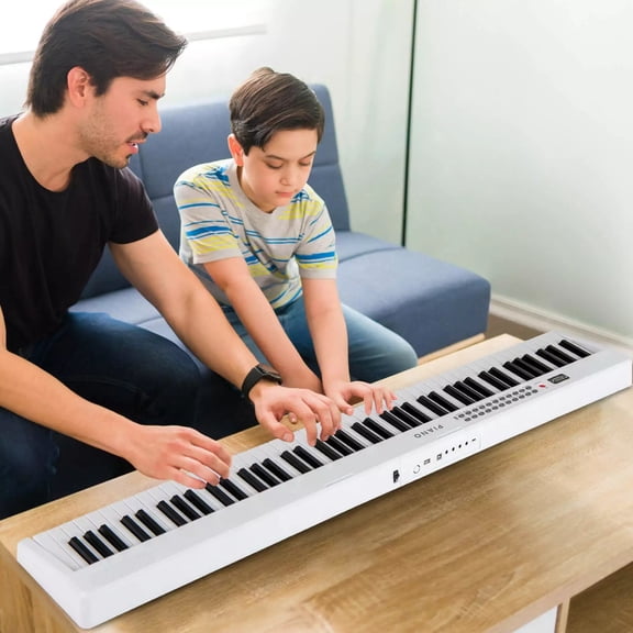 Harmijoy 88 Key Folding Piano Keyboard, Full-size Semi-weighted Electronic Piano with Wireless MIDI