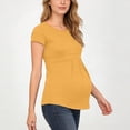 thumbnail image 5 of Diufon Maternity Tops for Women Short Sleeve Crewneck Pregnancy Pleated Tunic Shirts Casual Soft Nursing Blouse, 5 of 9