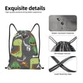 thumbnail image 4 of Balery Cartoon Dinosaurs Pattern Drawstring Backpack Bag Sport Gym Sackpack Cinch Bags Pattern Drawstring Backpack Bag Sport Gym Sackpack Cinch Bags -Medium, 4 of 6