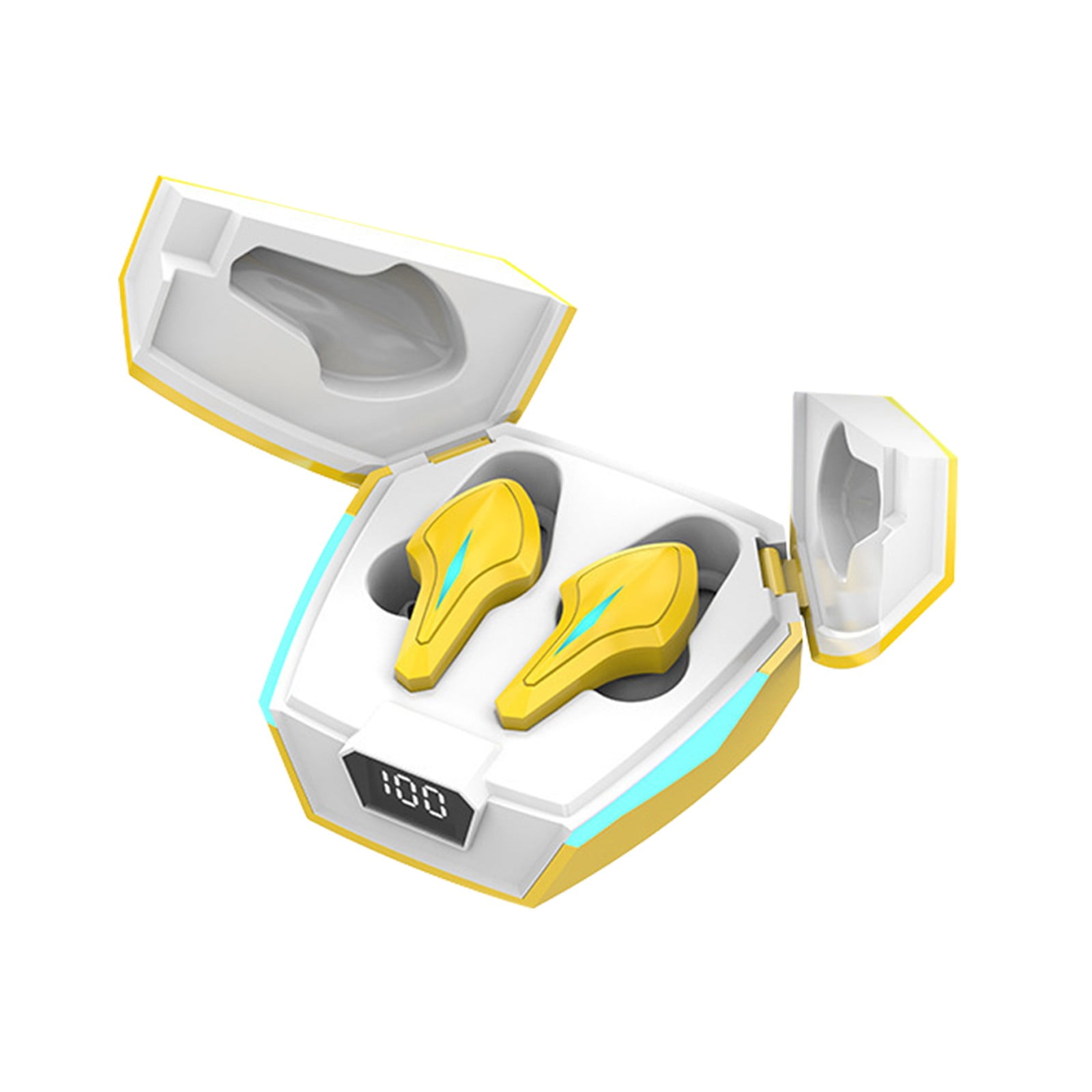 Go Air Pop True Wireless Bluetooth Earbuds & Charging Case - Black, Dual Connect, IPX4 Sweat Resistance, Bluetooth 5 Connection, 3 EQ Sound Settings Signature, Balanced, Bass Boost - Yellow