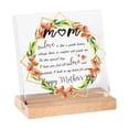thumbnail image 2 of Adorno de mesa con forma de letra de acrílico y base de madera | Soporte de exhibición de acrílico transparente para recuerdos, deseos y saludos sinceros, 2 of 6