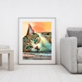 thumbnail image 3 of Kit de pintura por números DIY colorido de 40x50cm, decoración de animales de gato de ojos verdes, arte de regalo FLhrweasw Nuevo, 3 of 9