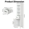 thumbnail image 6 of IDEALSOUL Tall Bathroom Storage Cabinet,Narrow Storage Cabinet,Freestanding Linen Cabinet with Barn Door and Drawer,Cabinet for Bathroom,Living Room,Kitchen,White,2pcs, 6 of 9