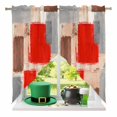 thumbnail image 2 of Swag Curtains Valances for Windows, Abstract Vintage Short Kitchen Window Curtains Over Sink, Art Oil Painting Texture Cafe Curtains Panel Set Of 2,Rod Pocket, 36 Inches Length Red Brown Gray, 2 of 5