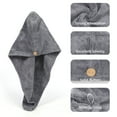 thumbnail image 2 of Qianfeng 3 Pack Hair Towels, Absorbent Microfiber Bath Towels with Button for Women Girls, 2 of 9