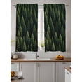 thumbnail image 2 of Dark Green Forest Curtains 54 Inch Length, Sheer Curtains for Bedroom Living Room Window Pine Trees Modern Mysterious Art Rod Pocket Voile Drapes Kitchen Curtains Small Half Window 52"x54" 2 Panels, 2 of 6