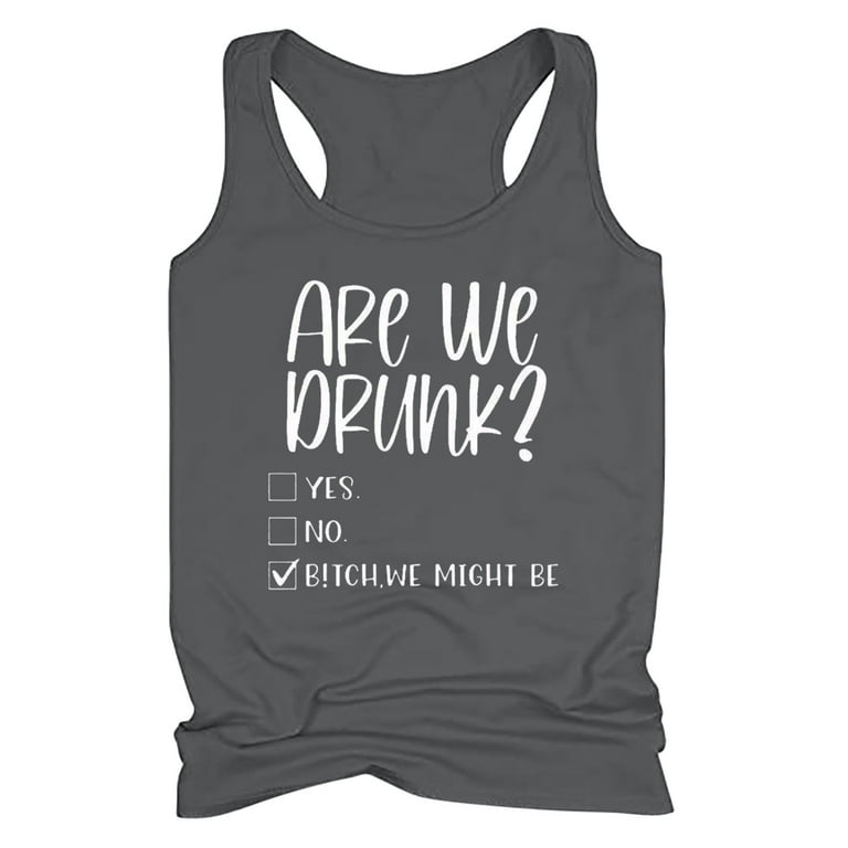 BELLZELY Tops for Women Plus Size Women's Drinking Tank Tops Adult Girls Summer Beach Funny Graphic Racerback Tanks Vest Sayings Blouse - Walmart.com