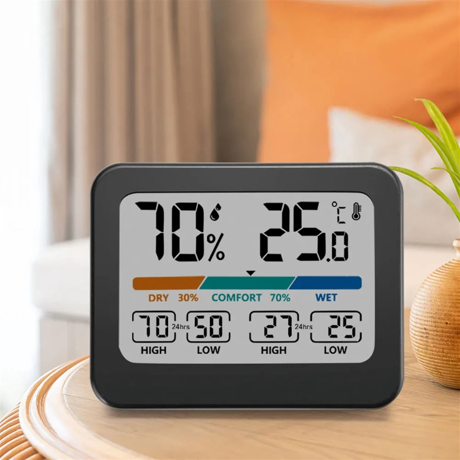Digital Temperature Humidity Meter Color Large Screen Thermometer Hygrometer Comfort Indicator Max Min Records for Home Indoor ,High Precision