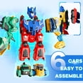 thumbnail image 4 of Dimoarch Boy Dinosaur Transforming Robot Toys for 3 4 5 6 7 8 Years Old Kids, Magnetic Construction Trucks for Boys, Dino Transform Cars Toys, STEM Educational Boys Toys for Age 5-8 Birthday Gift, 4 of 10