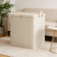 thumbnail image 4 of Kumdkd Large Capacity Storage Box 20.4x20.4x29.5in, Heavy Duty Moving Box for Clothes & Wardrobe Organization, Extra Strong 220L Plastic Container for Home Storage & Moving Supplies, Khaki, 4 of 8