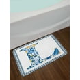 thumbnail image 2 of Letter L Bath Mat, Capital L in Traditional Portuguese Art Abstract Patterned Font Design, Non-Slip Plush Mat Bathroom Kitchen Laundry Room Decor, 29.5 X 17.5 Inches, Blue Yellow Orange, Ambesonne, 2 of 2
