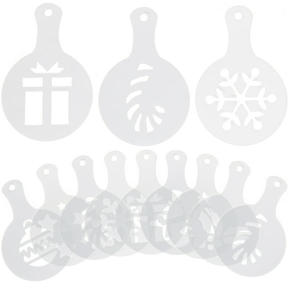 16 Pcs Coffee Decoration Mold Cappuccino Stencils Small Latte Art Decorating Templates