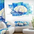 thumbnail image 1 of Jellyfish Watercolor Painting - Abstract Canvas Art Print, 1 of 3