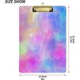 thumbnail image 2 of FMSHPON Rainbow Tie Dye Iridescent Dharma Clipboard Hardboard Wood Nursing Clip Board and Pull for Standard A4 Letter 13x9 inches, 2 of 7