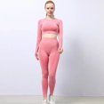 thumbnail image 5 of Traje de Yoga de 2 piezas, ropa deportiva sin costuras, ropa de gimnasio, chándal, Top corto de manga larga, mallas para mujer, conjuntos de Yoga para entrenamiento físico, 5 of 5