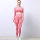 thumbnail image 5 of Traje de Yoga de 2 piezas, ropa deportiva sin costuras, ropa de gimnasio, chándal, Top corto de manga larga, mallas para mujer, conjuntos de Yoga para entrenamiento físico, 5 of 5