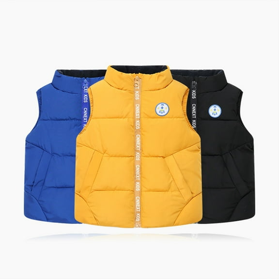 Kuaiguo Toddler Kids Girls Boys Puffer down Vest Outwears Baby Winter Thick Padded Coats Sleeveless Warm Jacket Zip-Up Light Casual Waistcoat for 1-8 Years