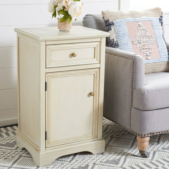 SAFAVIEH Jarome Nightstand With Storage Drawer And Cabinet Barley