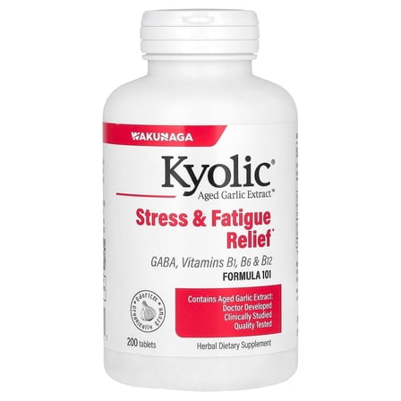 Kyolic Aged Garlic Extract Formula 101, Stress and Fatigue Relief, 200 tablets.