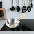 thumbnail image 1 of Sartén Wok antiadherente, sartén Universal con mango de madera, sartén Wok de fondo plano para estufas de Gas, estufa de ebullición, cocina eléctrica Sin tapa, 1 of 8