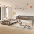 thumbnail image 3 of Full XL-Over-Queen Size Wooden Kids/Teens Bunk Bed with Ladder and Guardrails, Minimalist Designed Detachable Bed Frame, 3 of 10