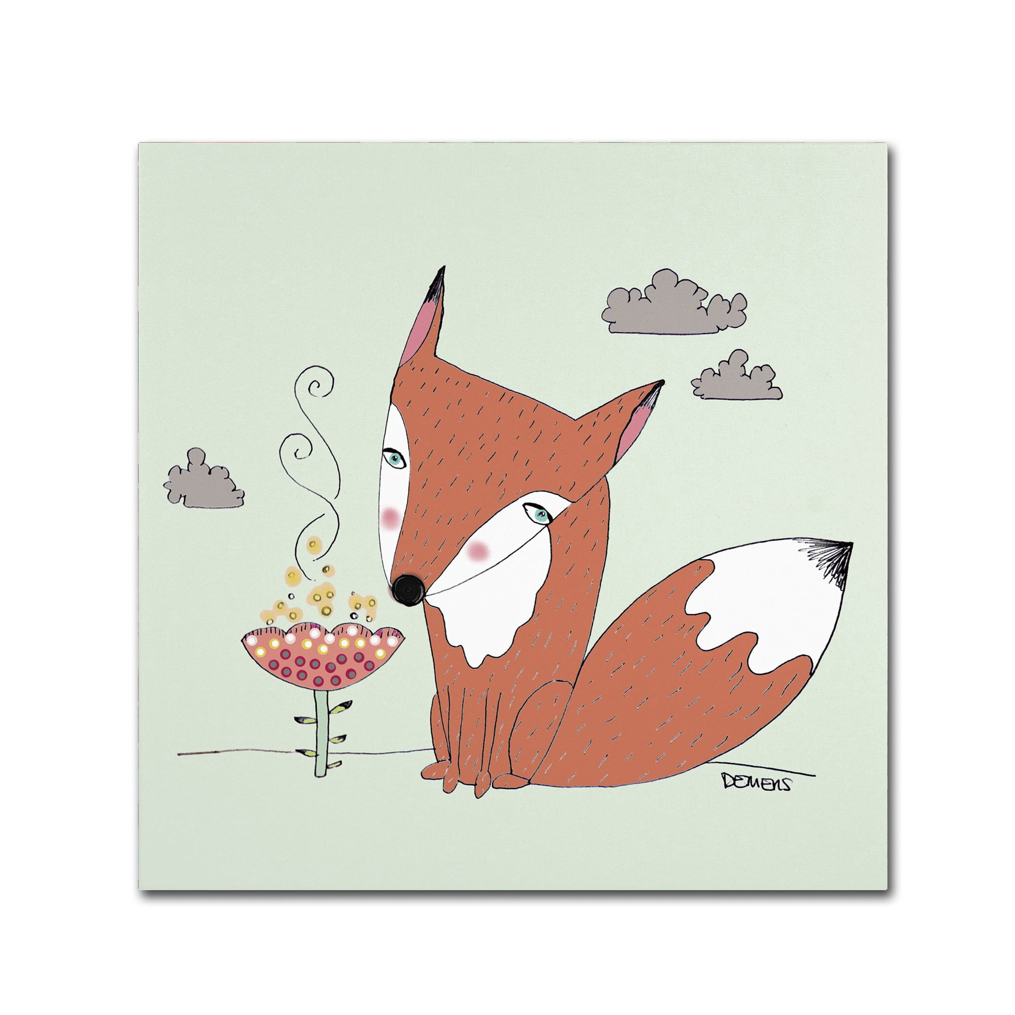 "Un Renard Dans La Cours" Canvas Art by Sylvie Demers