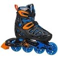 thumbnail image 1 of Patines en línea Roller Derby Tracer ajustables para niños, negro/azul/naranja, 1 of 5