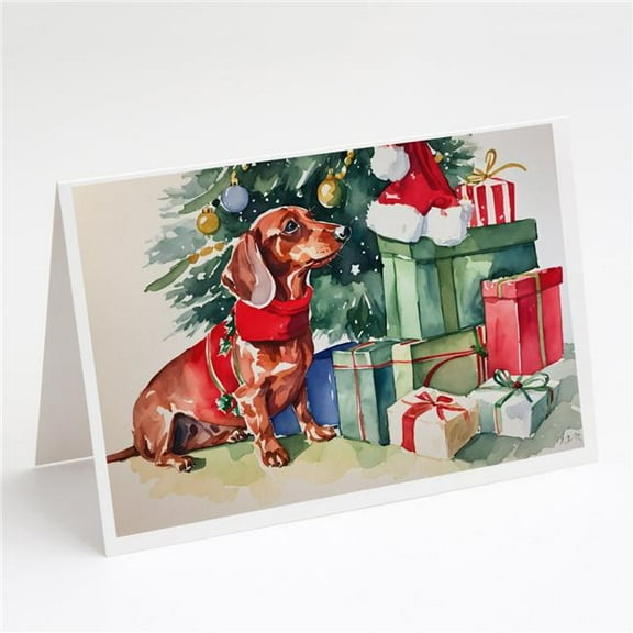Dachshund Christmas Greeting Cards and Envelopes Pack of 8 7 in x 5 in