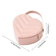 thumbnail image 3 of Heart Shape Jewelry Box Gift Portable Jewelry Case with Handle Travel Jewelry Organizer for Earrings Rings Necklaces Small Accessories Pink Blue PU Leather Flannel Lining, 3 of 5