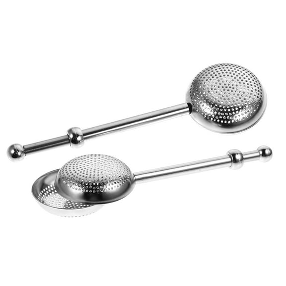 EXHUMKY 2Pcs Stainless Steel Tea Filters with Simple Convenient Retractable Spring Handle