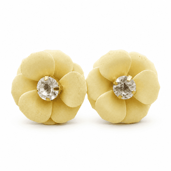 Sweet collection-Floral Crystal Stud Earrings for Women Elegant Flower Petal Fashion Earrings