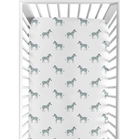 UPC: 0846480094012 | Jungle Zebra Print Fitted Crib Sheet Boy or Girl by Sweet Jojo Designs