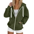 thumbnail image 2 of vigerakr Women's Full Zip Up Hoodie Long Sleeve Hooded Sweatshirts Pockets Jacket Coat for Women (Green, 3XL), 2 of 7