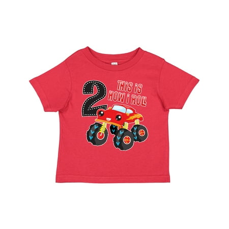 

Inktastic Monster Truck How I Roll 2nd Birthday Gift Toddler Boy Girl T-Shirt