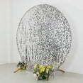thumbnail image 3 of BalsaCircle 7.5 ft Silver Sparkly Big Payette Sequin Round Backdrop Stand Cover Wedding Party Events Home Decorations, 3 of 8