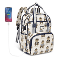 thumbnail image 1 of Mochila Pañalera Impermeable Multifunción Bebe De Viaje Blanco osos, 1 of 5