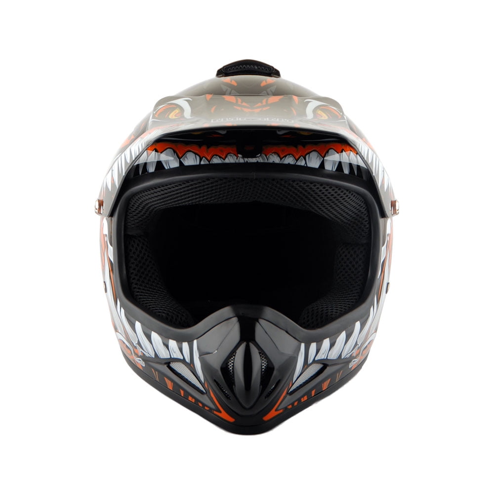 WOW Youth Kids Motocross BMX MX ATV Dirt Bike Helmet HJOY Dino Orange