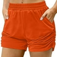 thumbnail image 2 of Husipze Athletic Shorts for Women Soft Casual Sweat Shorts with Pockets Summer Jogger Comfy Loose Workout Shorts Orange XL, 2 of 7