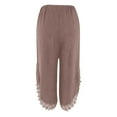 thumbnail image 5 of Plus Size Women's Solid Color Casual Trousers with Pockets Loose Fit Patchwork Wide Leg Design for a Comfortable Stylish, 5 of 5