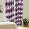 thumbnail image 3 of Ambesonne Nautical Window Curtains, Crabs on Striped, Each 28" W x 84" L, Red and Navy Blue, 3 of 4