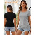thumbnail image 3 of - Paquete de 4 camisetas de lactancia de algodón de manga corta para mujer, camisetas de lactancia merna de doble capa, ropa de embarazo, 3 of 5