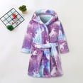 thumbnail image 2 of Wenfanal Girls Boys Solid Color Belted Plush Robe Baby Pajamas Toddler Pajamas Soft,Childrens Flannel Robe Print Home Fleece Bathrobe For Boys Girls With Pockets Girls Fashion Size 3-4 Years,Purple, 2 of 6