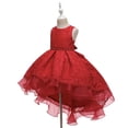 thumbnail image 2 of Princess Girls Dress for Wedding Tulle Lace Dress Princess Birthday Pageant Party Formal Communion Evening Dance Ball Gown,Red, 2 of 9