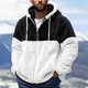 thumbnail image 2 of Men's Personalized Casual Printing Long Sleeve Zipper Sweater Thick Cotton Suit Winter2XL, 2 of 5