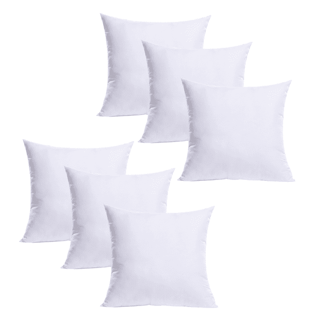 TESSO HOME Set de Relleno Esponjoso para Almohadas y Cojínes Decoración Recamara y Sala Mayor Cómodidad 100% Fibra. (Set de 6 Cojines 50 x 50 cm)