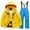 Blue, variant on Hwmodou Toddler Girl Clothes Sets Childrens Ski Suit Multi Pocket Jacket Pants Kid Winter Windbroof Snowboarding Winter Warm Snow Suits Unisex Activewear Clothes