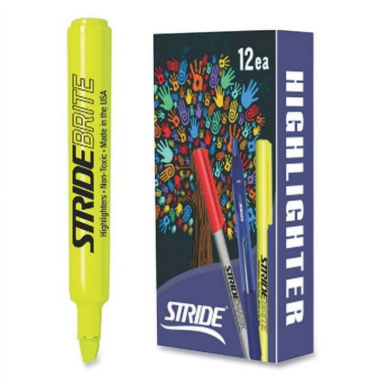StrideBrite Tank Highlighter, Fluorescent Yellow Ink, Chisel Tip, Yellow Barrel, 12/Box StrideBrite Tank Highlighter, Fluorescent Yellow Ink, Chisel Tip, Yellow Barrel, 12/Box