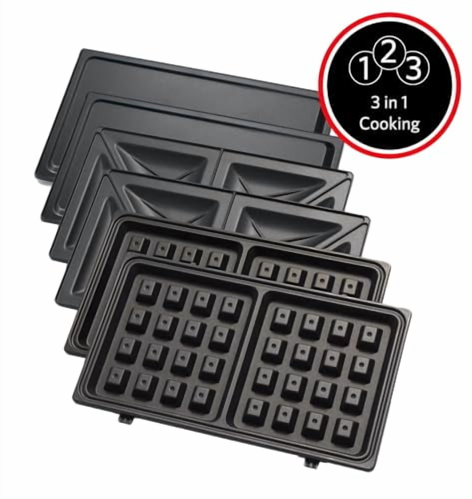 EUROSTAR ES936BX 3-In-1 Griddle, Sandwich & Waffle Maker, Black