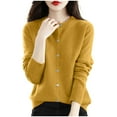 thumbnail image 2 of Sakmal Casual Womens Cardigan Sweaters Fall Winter Button Down Cardigan Yellow Long Sleeve Outwear Coat, 2 of 4