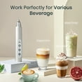 thumbnail image 4 of Silver Handheld Milk Frother Wand for Coffee, Rechargeable Electric Whisk with 3 Heads 3 Speeds Drink Mixer Coffee Frother For Latte, Cappuccino, Hot Chocolate, Egg, 4 of 8